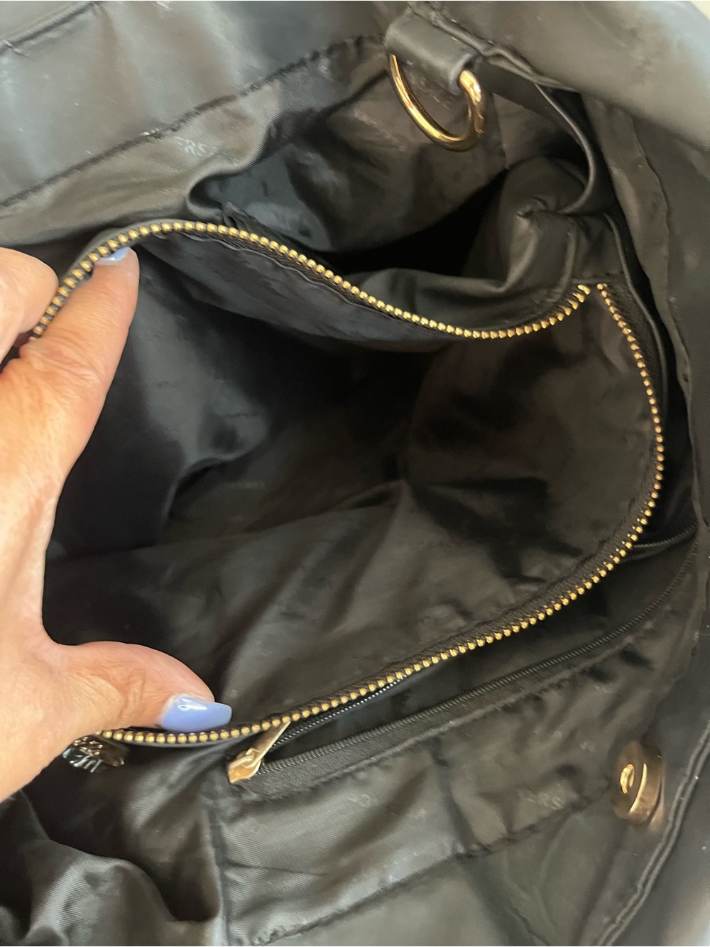 Versace Parfums Black Shoulder Bag Gold Medusa Logo Meandros Pattern Tote Bags - Picture 6 of 16